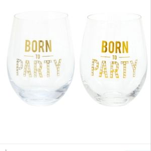 BORN TO PARTY GLASS SET - 2 PACK
